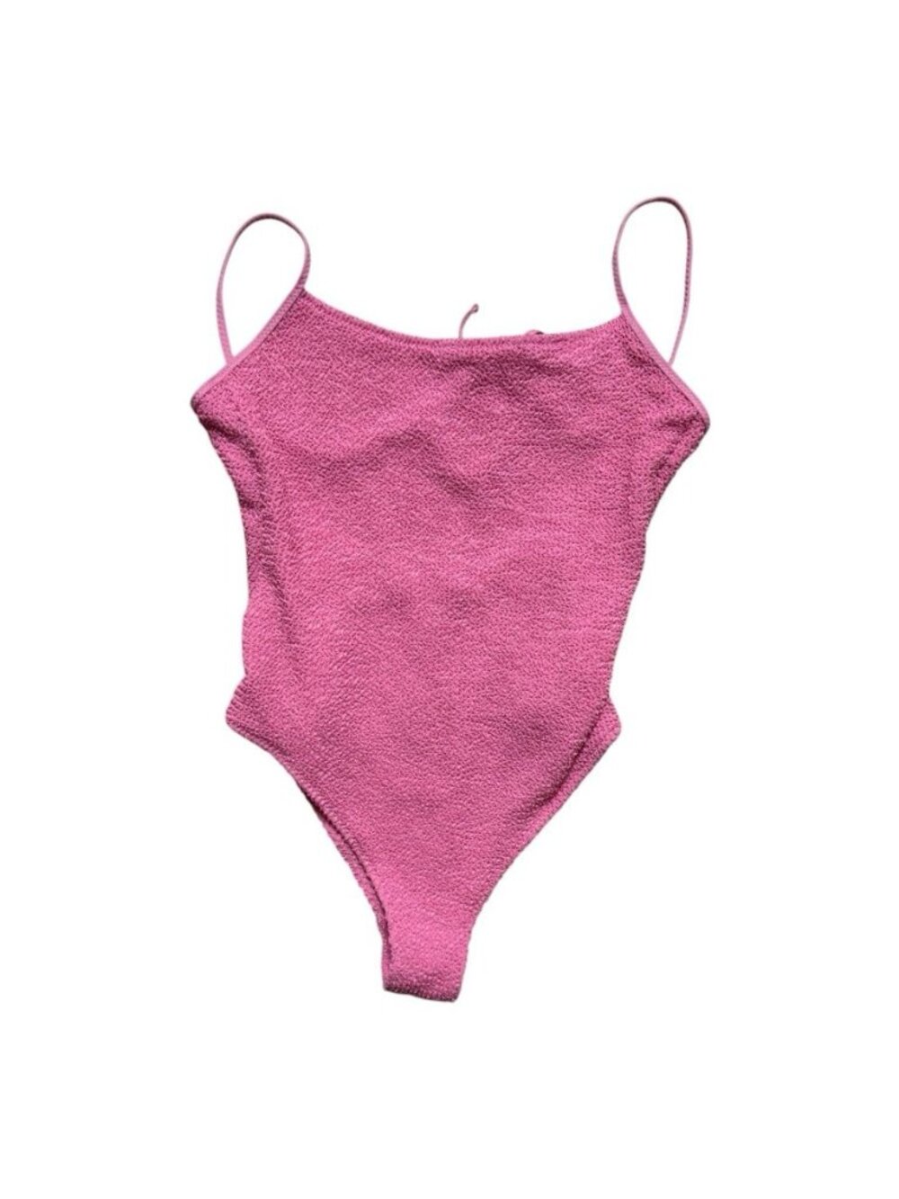 Mango Pink Textured One Piece Swimsuit Medium NWT Open Back Halter Bathing Suit